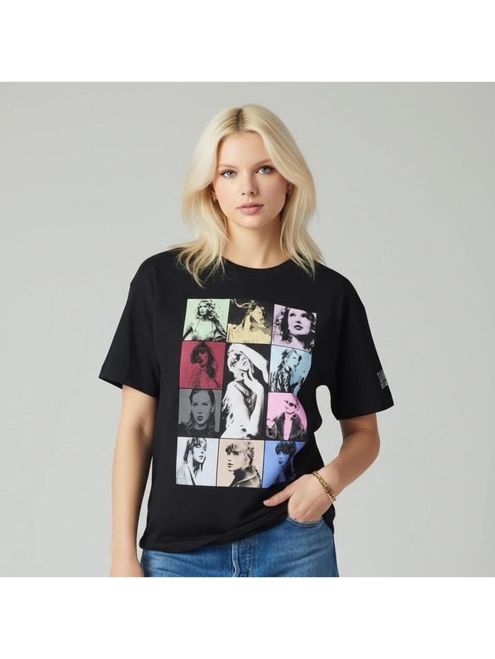 Taylor Swift The Eras Tour Black T Shirt Size Small Pop Art Country Concert Top